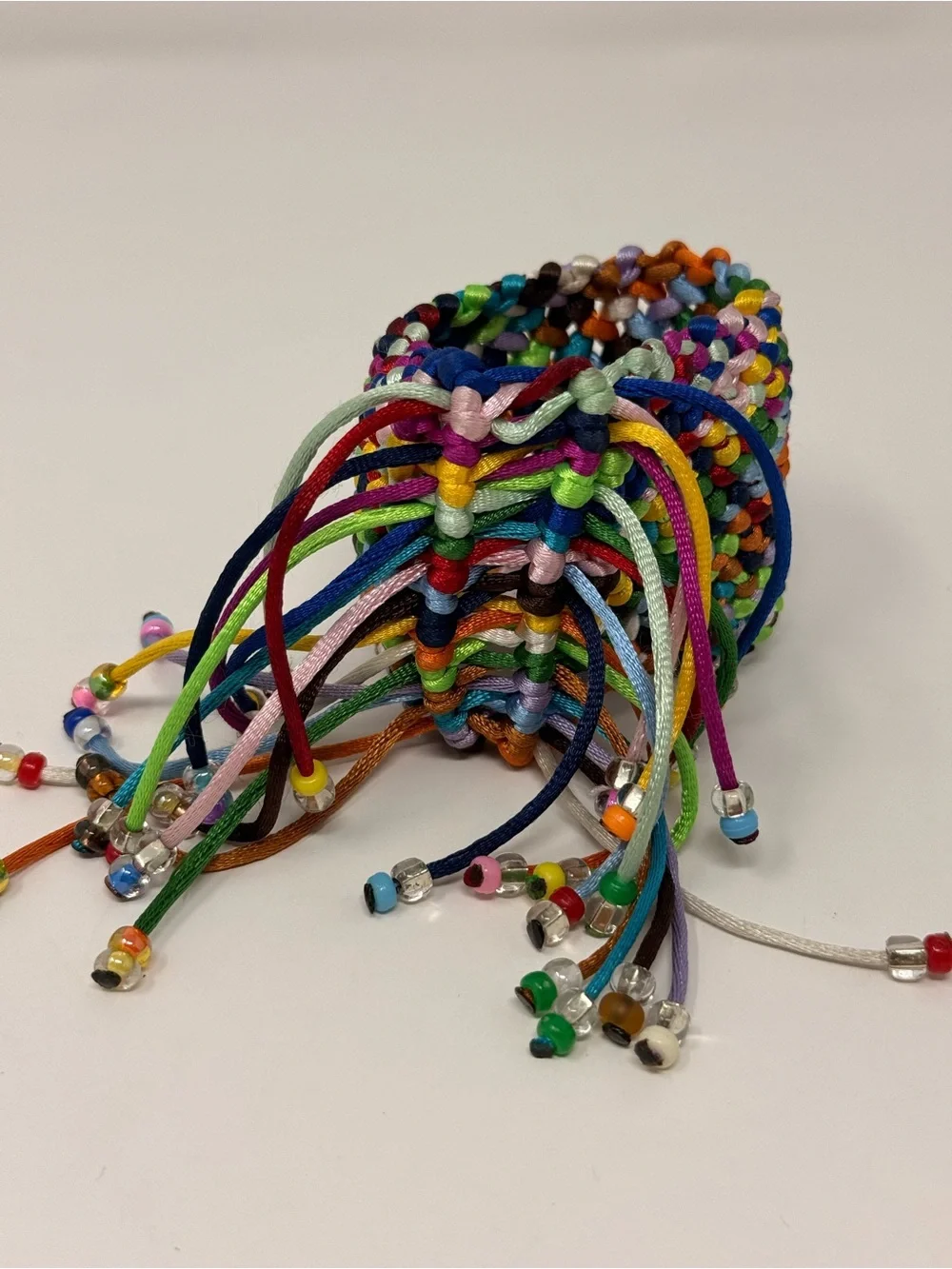 Multicolor Beaded Bracelet - Pack of Adjustable String Bands - Picture 3 of 9